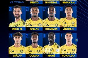 沙王冠-胜利vs吉达联合：C罗、马内、科曼首发，菲利克斯出战